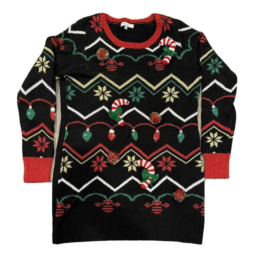 Hooked Up Womens Ugy Christmas Sweater Size XL